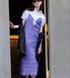 MAISON SPECIAL パープル レースキャミワンピース