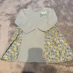 SHOO RA RUE シューラルー　長袖　ワンピース　花柄　リボン　100㎝