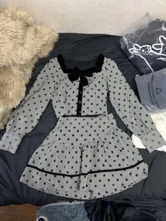 海外オリジナルデザイン♡チェック×ドット柄ガーリーセットアップ