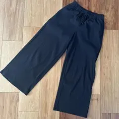 GU リブプルオンワイドパンツ　150 黒