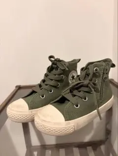 極美品　Converse キッズスニーカー 16cm オリーブ