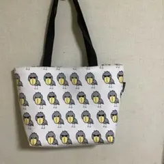 ハンドメイド トートバッグ ハシビロコウ柄　(入れ口　38cm)