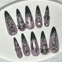 023【現品】ネイルチップ ピンク マグネット フラッシュ 量産型 地雷系