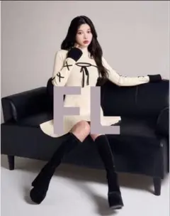 Darich バイカラーリボンデザインニットミニワンピ FL