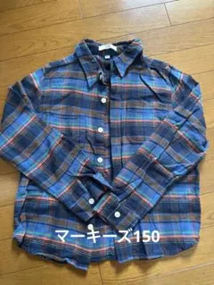チェック　長袖シャツ　150