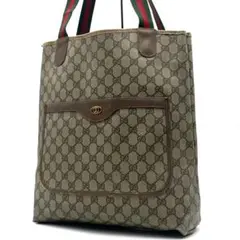 GUCCI オールドグッチ GG柄 トートバッグ　シェリーライン A4 肩掛け可