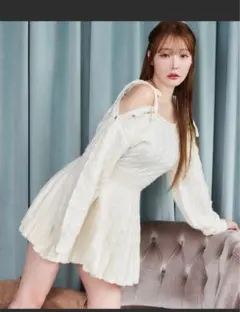 oneafteranother NICE CLAUP ミニプリーツニットワンピ