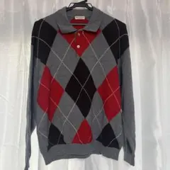 BEAUTY&YOUTH アーガイル柄ニットポロ(チェック)