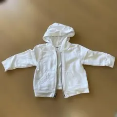 OLD NAVY フード付きジップアップパーカー 12-18M ホワイト