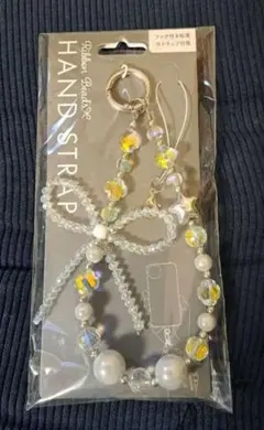 ハンドストラップ リボン型 ビーズ