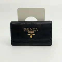 【極美品】PRADA 黒 レザー キーケース プラダ(PRADA) キーケース レディースキーケース・キーカバー