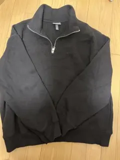H&M ブラック ハーフジップ トレーナー