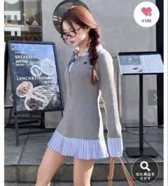 【Nono企画】ドッキングプリーツミニワンピース ナイスクラップ