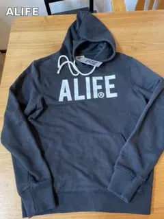 新品未使用タグ付き ALIFE アライフ ロゴ プルオーバーパーカー S
