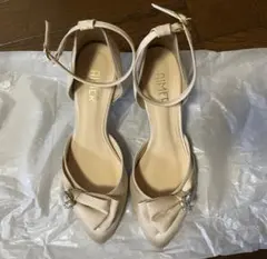 【AIMER】ビジュー付きリボンパンプス