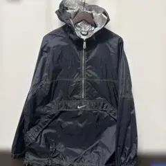 NIKE ナイキ 90s ナイロン アノラックパーカー 白タグ BLK