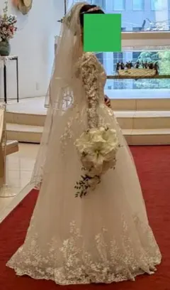 リボン縁取り有ロングベール(約1.3m)