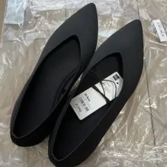 GU ウォッシャブルニットフラットシューズ ブラック 25.5cm