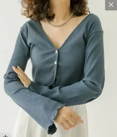 mystic(ミスティック) カットリブチビカーディガン