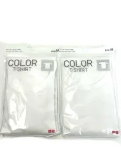 M59 ユニクロUNIQLO カラークルーネックT 白 メンズM 半袖 新品