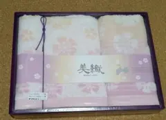 美織 桜模様 タオルセット　フェイスタオル　ウォッシュタオル　今治タオル