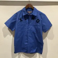 XLARGE 青 半袖ワークシャツ S