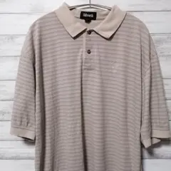 Ashworth　ベージュボーダー　ポロシャツ　　L　USA古着のサムネイル