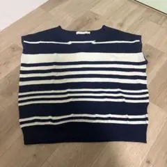 AMERICAN HOLIC ボーダー ニットベスト ネイビー Lのサムネイル