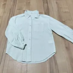 長袖 ストライプシャツ ライトグリーン