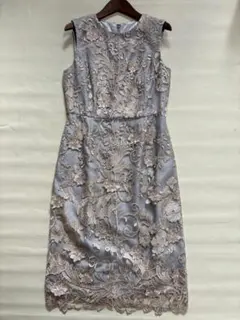O937★ワンピース36 ダイアグラム グレースコンチネンタル 花柄刺繍 結婚式