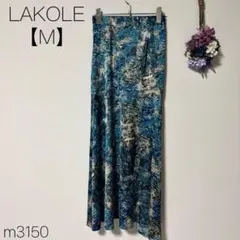 ラコレ　柄物　個性　奇抜　インプレスプリントセミフレアスカート　ウエストゴム　M