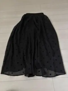 グレイル　ブラックドット柄ロングスカート