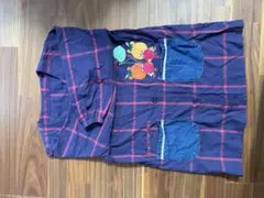 ルルロロ 長袖エプロン チェック柄