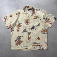 90s ポロバイ ラルフローレン   オープンカラー シャツ  馬柄 乗馬