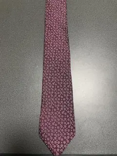 TAKEO KIKUCHI ワインレッド花柄ネクタイ
