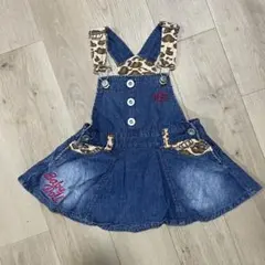 【BABY DOLL】デニム ジャンバースカート　ヒョウ柄