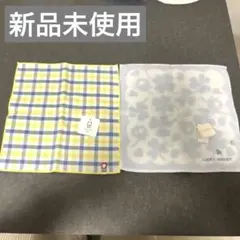 チェック柄とクローバー柄のハンカチセット