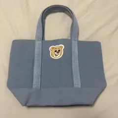 FEILER オールドテディ ワッペン トートバッグ ライトブルー