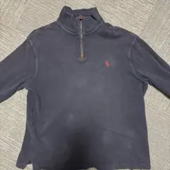 POLO Ralph Lauren ハーフジップ ニット M ネイビー 刺繍ロゴ