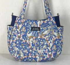 チューリップ型バッグ　リバティ・Joan・ネイビー　ハンドメイド