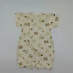 半袖ツーウェイオール 新生児 黄色 くま柄 夏服