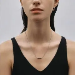 CENE[シルバー]スリムボックスチェーンマグネットネックレスMのサムネイル