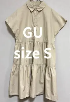 再お値下げしましたGU ティアードシャツワンピース　ブラウスS