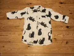 chaopanic　ネコ柄シャツ　麻 五分丈のサムネイル