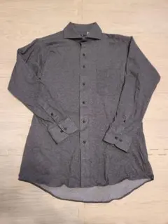 【美品】SHIRT-T グレー 長袖シャツ L 紳士 メンズ スーツセレクト