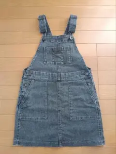 UNIQLO　キッズ　グレー デニム ジャンバースカート130