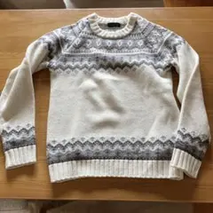 nano universe ニットセーター Mサイズ アイボリー・グレー