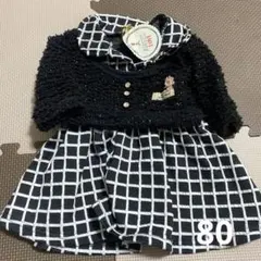 (80)重ね着風　長袖　ワンピース