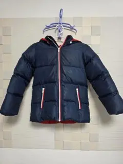 ネイビー フード付き ダウンコート 130