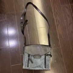 DIESEL デニム レザー ショルダーバッグ